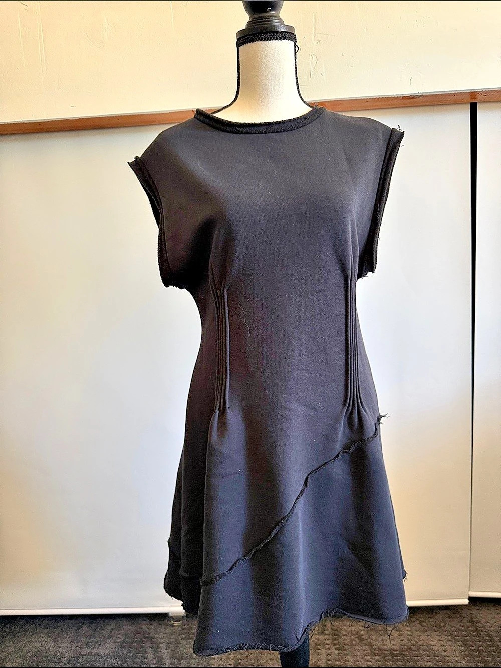 daily PRACTICE Black Asymmetrical Mini Dress
